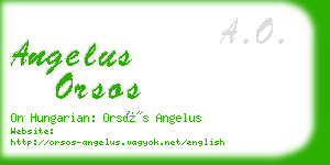 angelus orsos business card